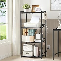 MAHANCRIS Bakers Rack with Power Outlet, Microwave