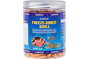 CAPUCA Freeze-Dried Krill Jumbo Shrimp - High Protein Natural Reptile Food for Turtles, Bearded Dragons, Tropical Fish & Amphibians(4oz)