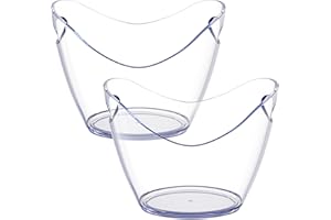 AGOG Ice Bucket- Ice Buckets for Parties - Clear Acrylic Champagne Bucket with Easy-to-Carry Handles - Good for up to 2 Wine or Champagne Bottles (2 Pack)