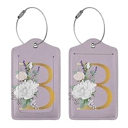 2 PCS Flower Lette B Luggage Tag for Suitcases