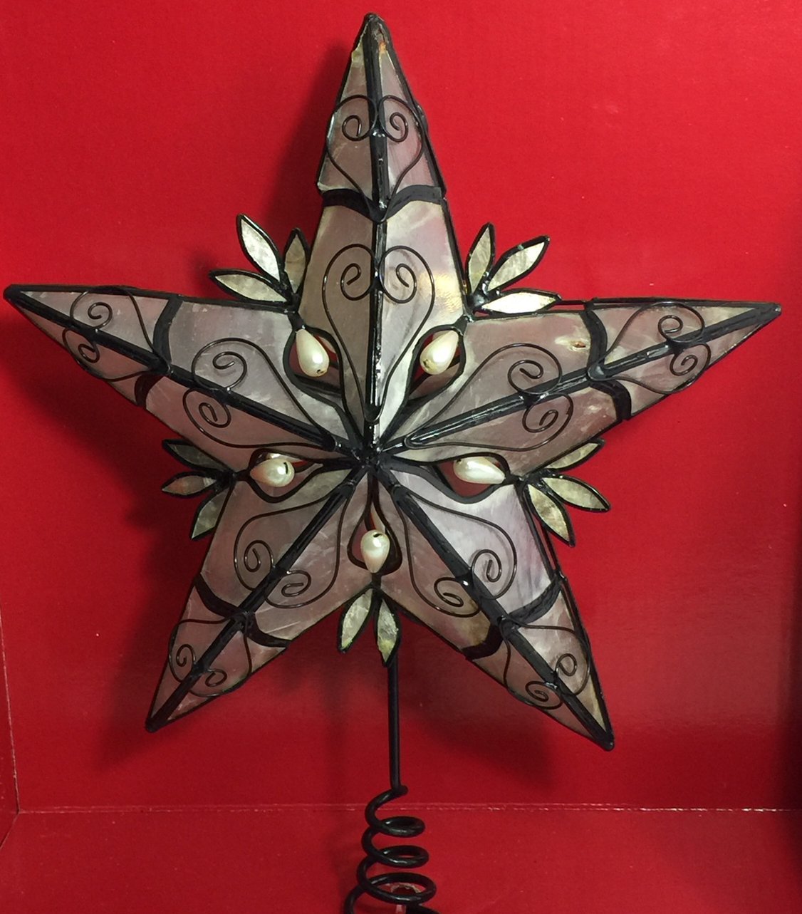 Holiday Time Christmas Ornaments 10.50" Capiz Tree Topper