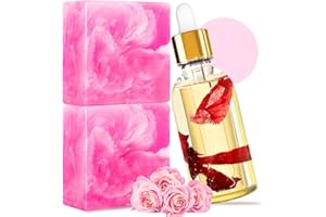 BASSI Yoni Soap Bars & Natural Yoni Oil Set, Natural Yoni Oil Vaginal Wash for Women Feminine Wash Vaginial Deodorants pH Balance, Eliminates Odor, Feminine Oil 30ml/1 oz, 2Pcs 3.53 oz Vaginal Care Soap