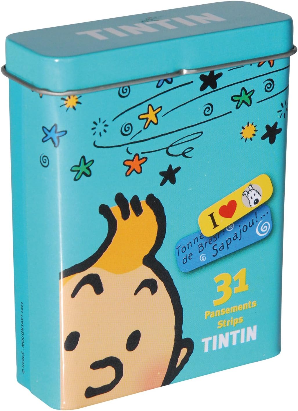 Moulinsart Caja metálica Turquesa con tiritas de Tintín (16018): Amazon.es: Hogar