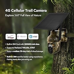4G LTE Cellular Trail Cameras 2K 360° View Live