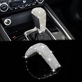 TOMALL Bling Gear Shift Knob Cover Compatible with MazdaCX-5 3 6 CX-3 CX-9 Bling Crystal Shift Panel Decal Shiny Accessory Interior Shift Gear Lever Cover with Crystal Rhinestones Decorations for Car