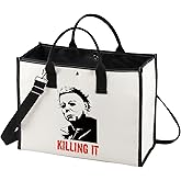 LEVLO Michael Myers Tote Bag - Canvas Reusable Grocery Bag - Women's Adult Horror Movie Fan Gift