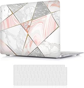Valkit MacBook Air 13 inch Case 2020 Release A2179 with Retina Display, Plastic Hard Shell Case Only Compatible with Apple Mac Air 13 2020 with Touch ID, Rose Gold Marble