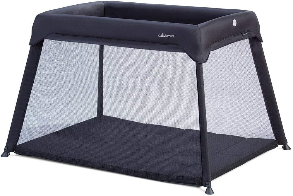 Micralite Travel Cot Lite Sleep & Go Portable Travel Cot (Black