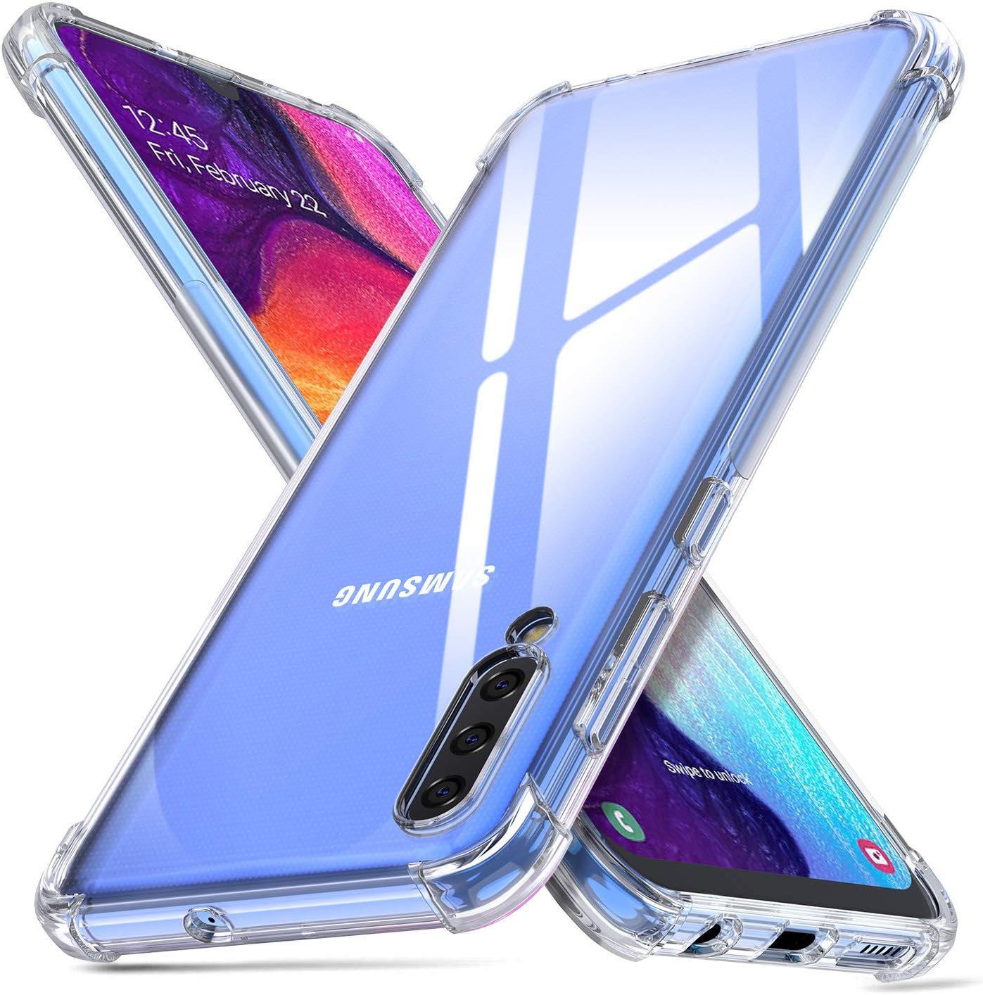 Ron® Protective Soft Silicone Shockproof Protection Back Case Cover for Samsung Galaxy A50 / A50s / A30s - Transparent
