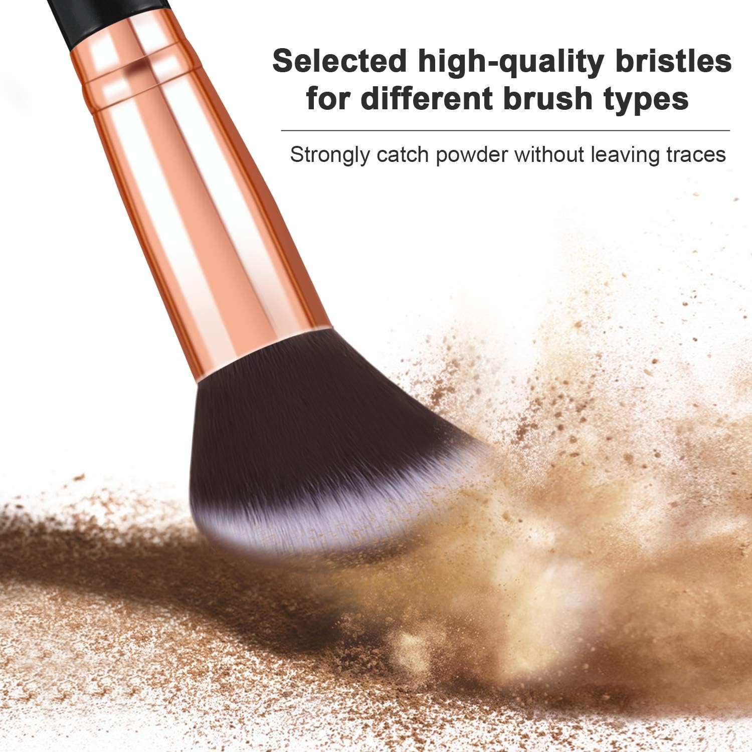 Makeup Brushes 10Pcs Marble Makeup Brush Set Foundation Powder Blush Blending Eyeshadow Brushes Sets, 10 Count (Pack of 1) - Image 4