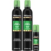 TRESemm&eacute; Defining Mousse, Bouncy Curls, Full-Size 2-Pack + Travel-Size &ndash; Curly Hair Products with Coconut Oil, 24H Frizz Control