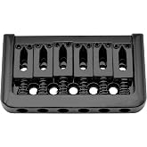 Musiclily Basic 52.5mm 2-1/16" Edged 6-String Guitar Hardtail Bridge Black | Non Tremolo