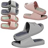 Lafeet 2 Pairs Massage Slippers for Plantar Fasciitis Pain Relief - Acupressure Massage Sandals for Men and Women - Non-Slip Slippers with Stress Relief - Perfect Gifts for Bath