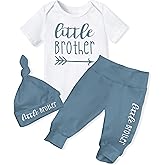 AGAPENG Baby Boy Clothes Newborn Boy Outfits Infant Letter Print Romper Long Pants Hat 3PCS Baby Boy's Clothing