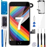BESJMYT for iPhone 7 Screen Replacement with Home Button 4.7" Black LCD | 3D Touch LCD Display Digitizer Fix Glass Assembled with Front Camera Speaker Sensor Repair Tool Kit A1660 A1778 A1779
