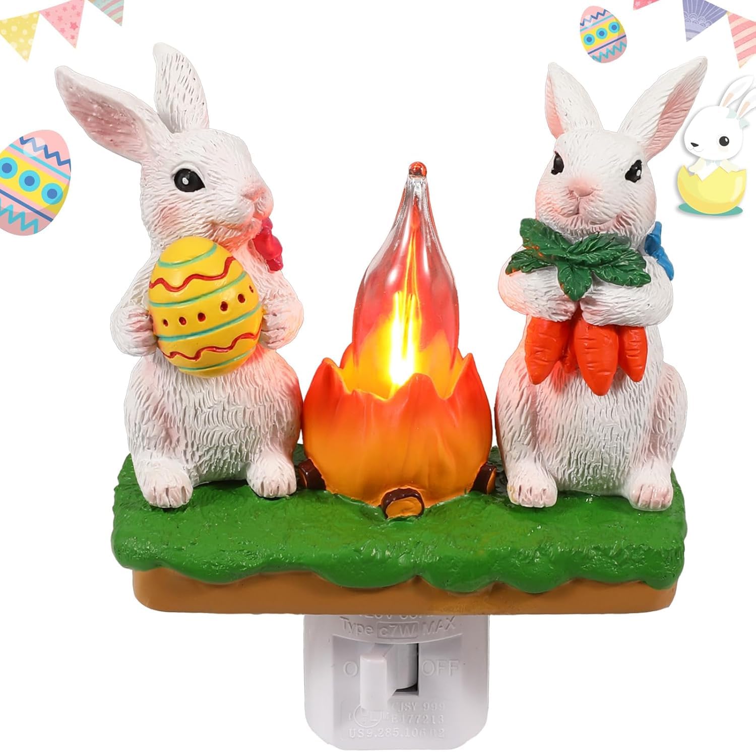 Photo 1 of * one of the rabbits ears broke off *
OHREPWR 2025 Easter Bunny Campfire Flickering Night Light, Easter 3D Rabbit Night Light Plug in, Bunnies Figurine Lamps, Easter Decorations Indoor