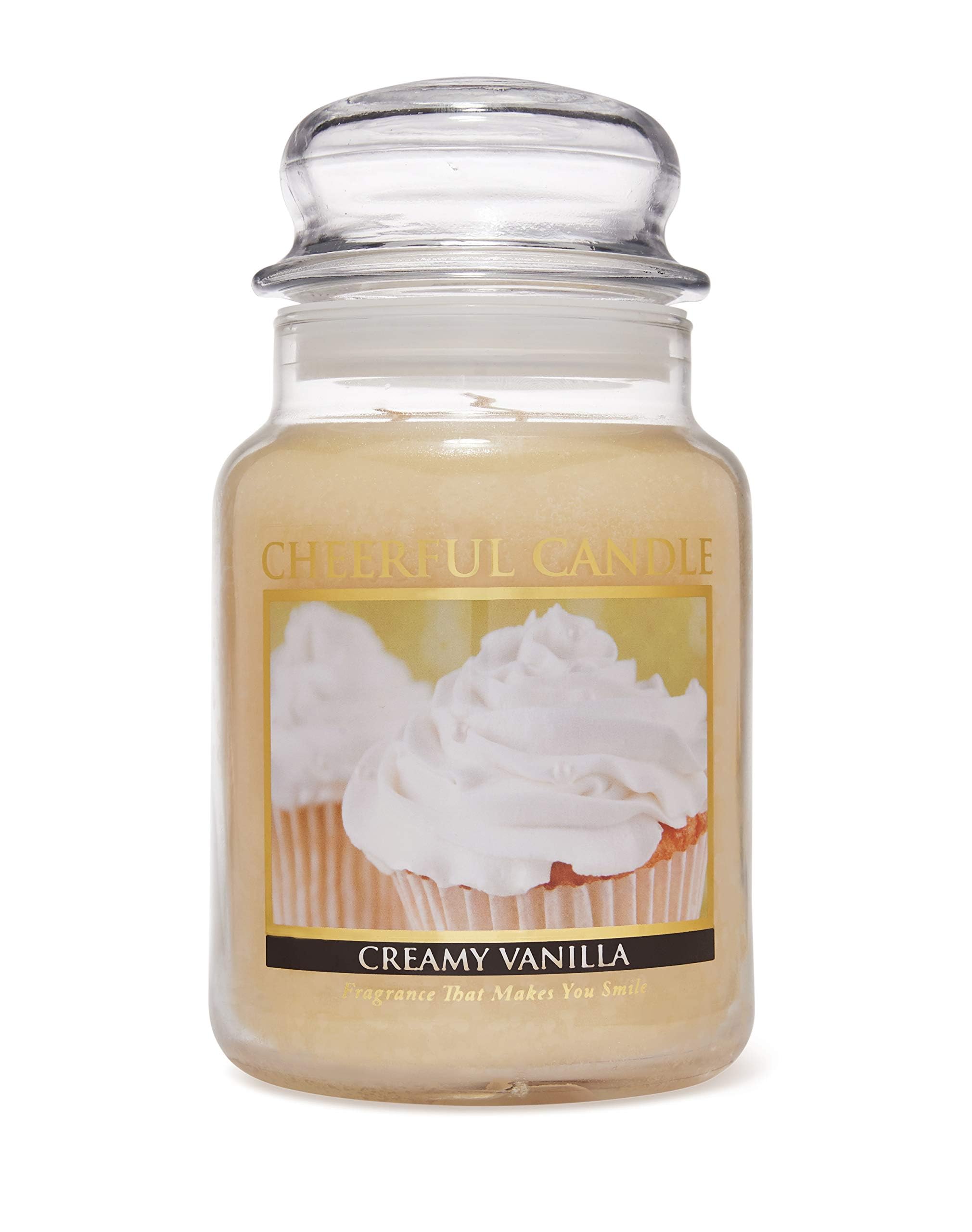 A Cheerful Giver - Creamy Vanilla - 24oz Scented Candle Jar - Cheerful Candle -135 Hours of Burn Time, Candles Gifts for Women