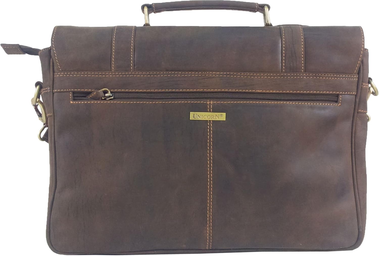 UNICORN Real Leather 16.4" laptop bag Messenger Briefcase Brown #2J - Image 4