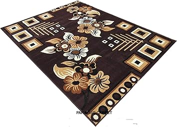 Paradise Carpet Creation Traditional Carpet (Brown, Acrylic, 7 X 10 Feet)