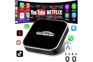 JELKUZ 3 in 1 Wireless Carplay Adapter and Android Auto Wireless Adapter Built in Netflix/YouTube/Tiktok/TF Card Wireless Carplay Dongle, Only Support Car with OEM Wired CarPlay