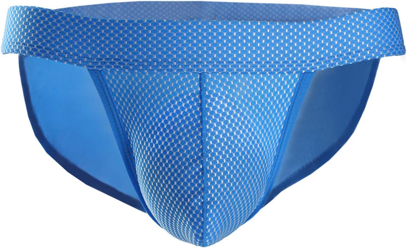 Leories Men's Low Rise Briefs Underwear Breathable Mesh Bikini Briefs