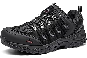 NORTIV 8 Men's Waterproof Hiking Shoes Leather Low-Top Hiking Shoes for Outdoor Trailing Trekking Camping Walking Quest