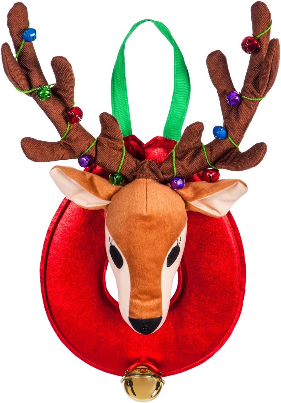 Evergreen Flag Beautiful Christmas Festive Reindeer Motion Hanging Door Décor - 12 x 5 x 22 Inches Fade and Weather Resistant Outdoor Decoration for Homes, Yards and Gardens