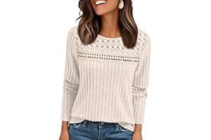 Naivikid Womens Long Sleeve Shirts Fall Fashion Tops Crewneck Dressy Sweaters Tunic Winter Clothes Casual Outfits S-XXL