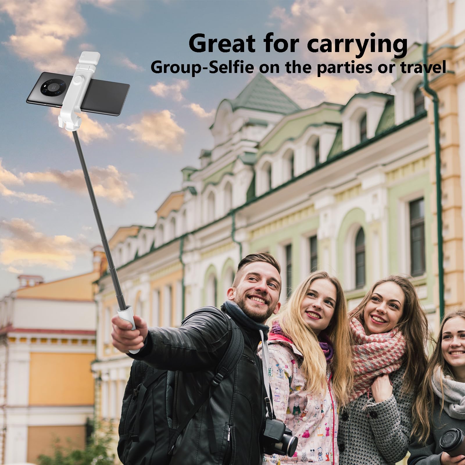 Selfie Stick Tripod, 40 in Retractable Tripod for iPhone with Wireless Remote Control & Light, Portable Phone tripods for Photograph, Live Streaming, Video Recording, Compatible with All Cellphones