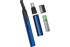 Wahl Lithium 2 in 1 Battery Pen Detail Touch Up Trimmer for Nose, Ear, Neckline, Eyebrow, & Other Detailing - Blue - by The Brand Used by Professionals - Model 5643-200