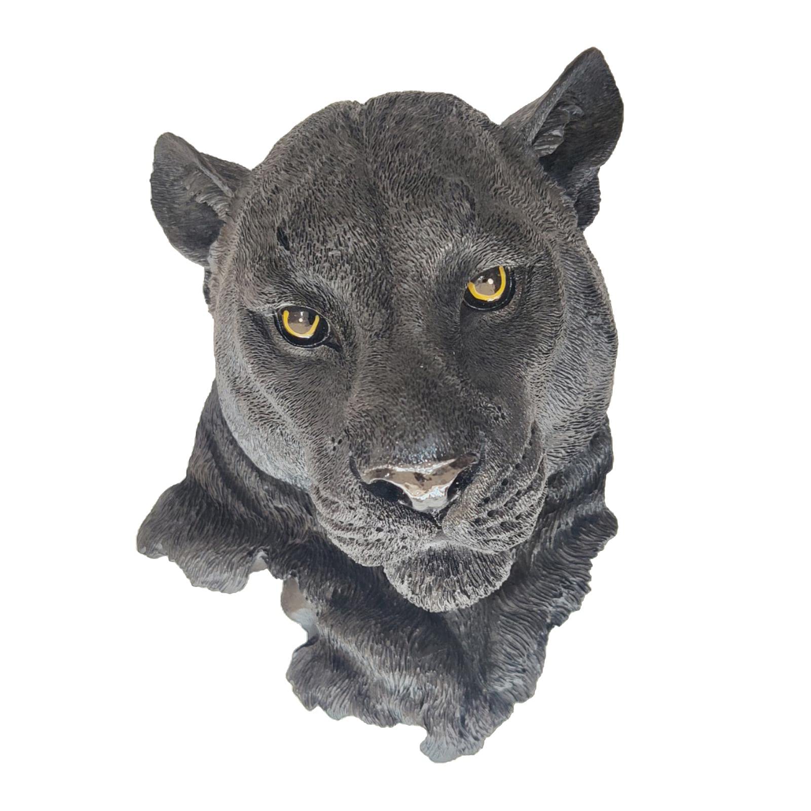 LOVIVER Animal Head Statue Wall Mount Sculpture Art Crafts for Home, Black Panther
