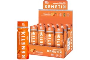 Kenetik Ketone Shots, 10g Ketones for Daily Focus, Clarity, & Energy, Electrolytes for Performance & Hydration, Gluten Free, Sugar Free, Caffeine Free, Non GMO, Tangerine, 2 oz, 12 Pack