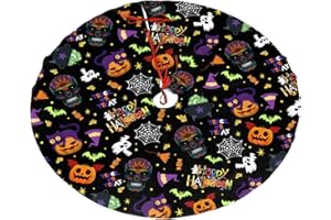 GRAETVIK Halloween & New Year Tree Skirt - 30" Lace-Up Simple Tree Skirt for Indoor & Outdoor Decoration
