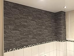 Rasch Factory Stein Optik Mauer Vlies Tapete Anthrazit 438307: Amazon