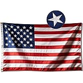 HSIULMY American Flag 3x5 FT Outdoor Heavy Duty - All-Weather Polyester US Flag with Embroidered Stars, Sewn Stripes & Brass Grommets for High Wind