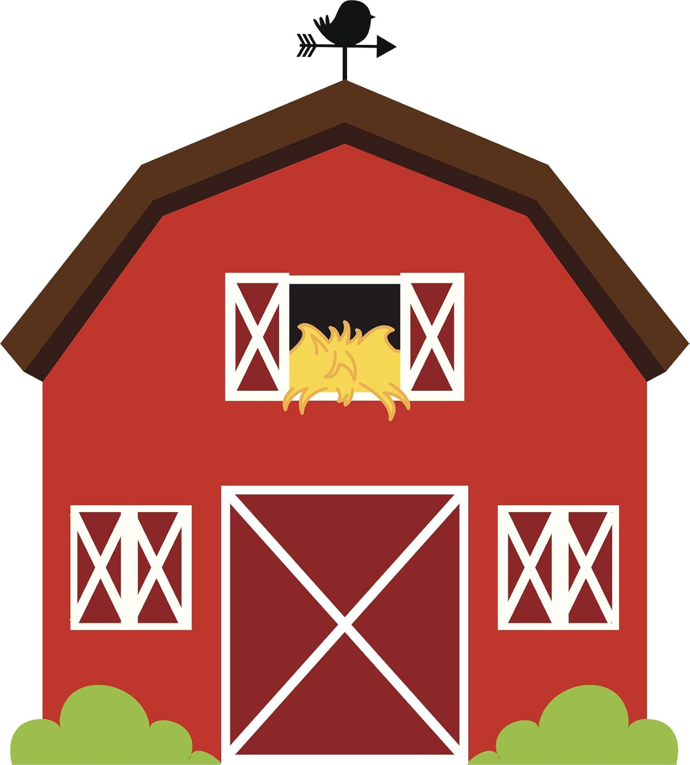 Amazon Com Red Barn Farm House Red Animals Rooster Hay Cartoon