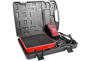 YELLOW JACKET Refrigerant Scale 220 LBS with Ultra-Large LCD Screen HVAC Freon Scale High Precision Electronic Refrigerant Charging Weight Scale with Portable Case for Recovery Tanks