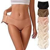INNERSY Women's Seamless Underwear No Show Invisible Hipster Panties Full Coverage Briefs 6-Pack