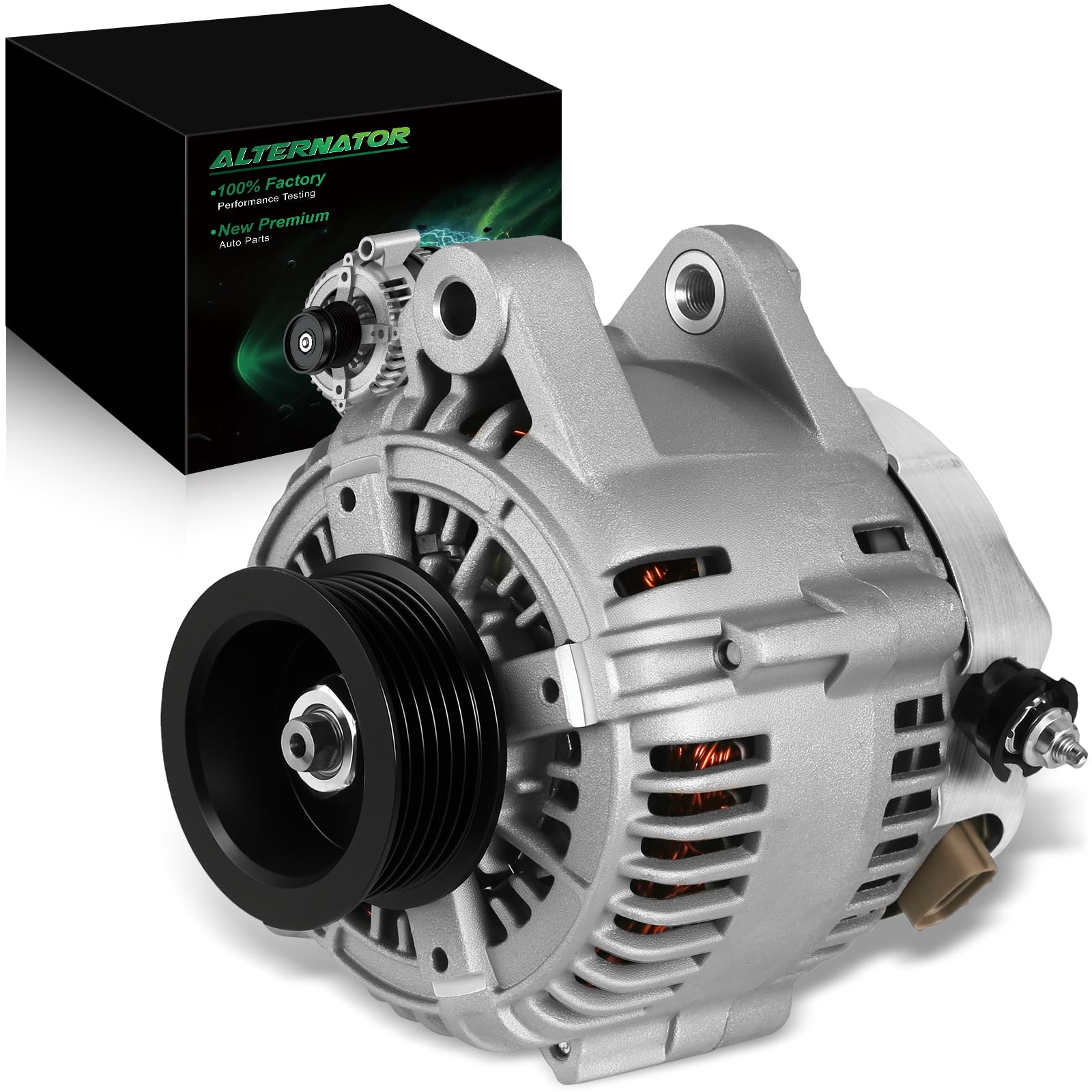 Photo 1 of SZKAIDAG Stable Output Alternator for:-Toyota Sienna Ce Le Xle 1998 1999 2000 2001 2002 2003 3.0L V6, 12V 100Amp 6-Grooves Pulley CW, Upgraded Replacement Alternator, OE# 27060-0A040 270600A040 13806N