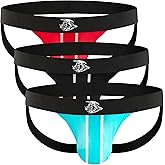 Real Men Nylon Mesh & Modal Jockstrap 3 Pack with ABCD Pouch - XS to XL Waist Size