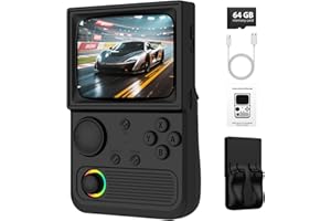 AQHH R36T Retro Handheld Game Console, Portable Retro Gaming Console with 3.5” CRT-Inspired Screen, 3500mAh Arcade Classics, Supports Multiple Emulators, WiFi Network Battling, 64GB (Black)