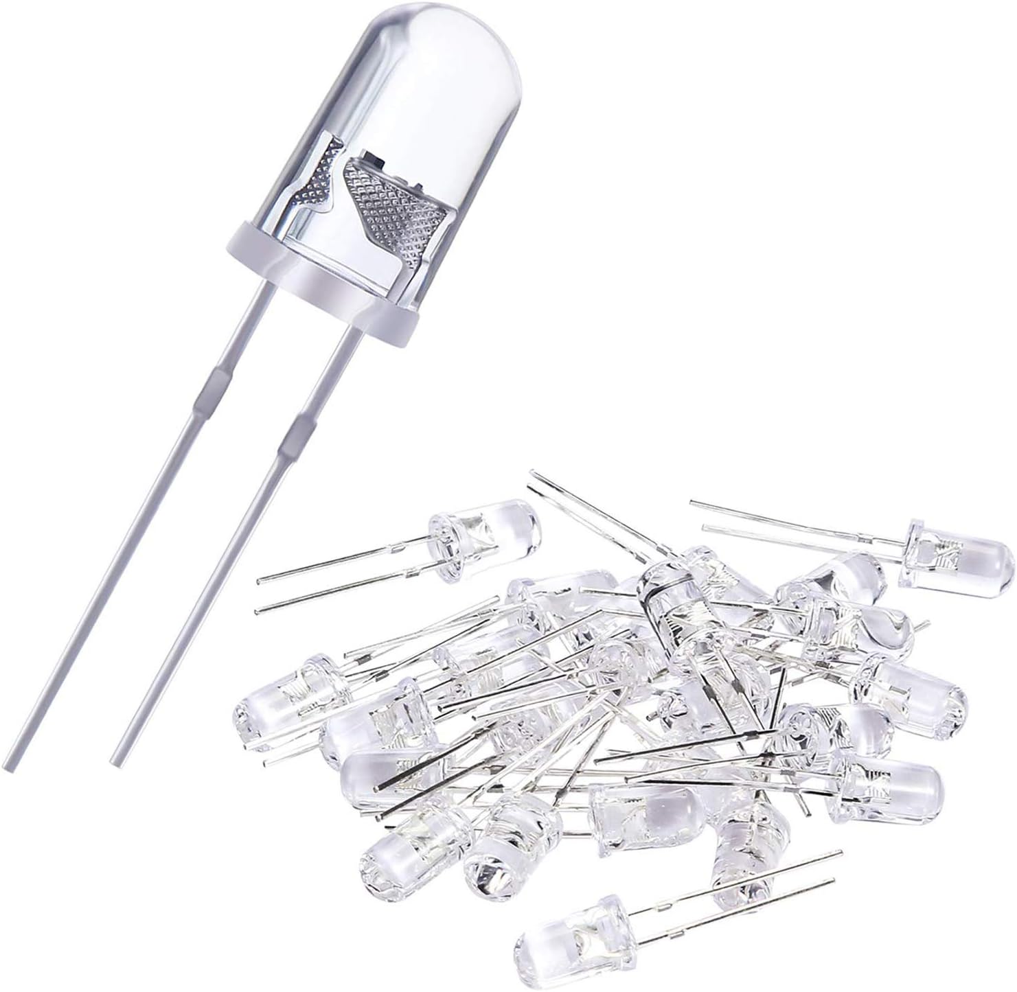 100 Pieces Clear LED Light Emitting Diodes Bulb LED Lamp, 5 mm (Blue)