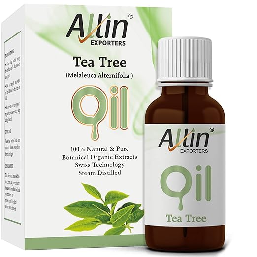 Allin Exporters Tea Tree Essential Oil for Face, Skin, Hair, Acne and Dandruff (15 ml)