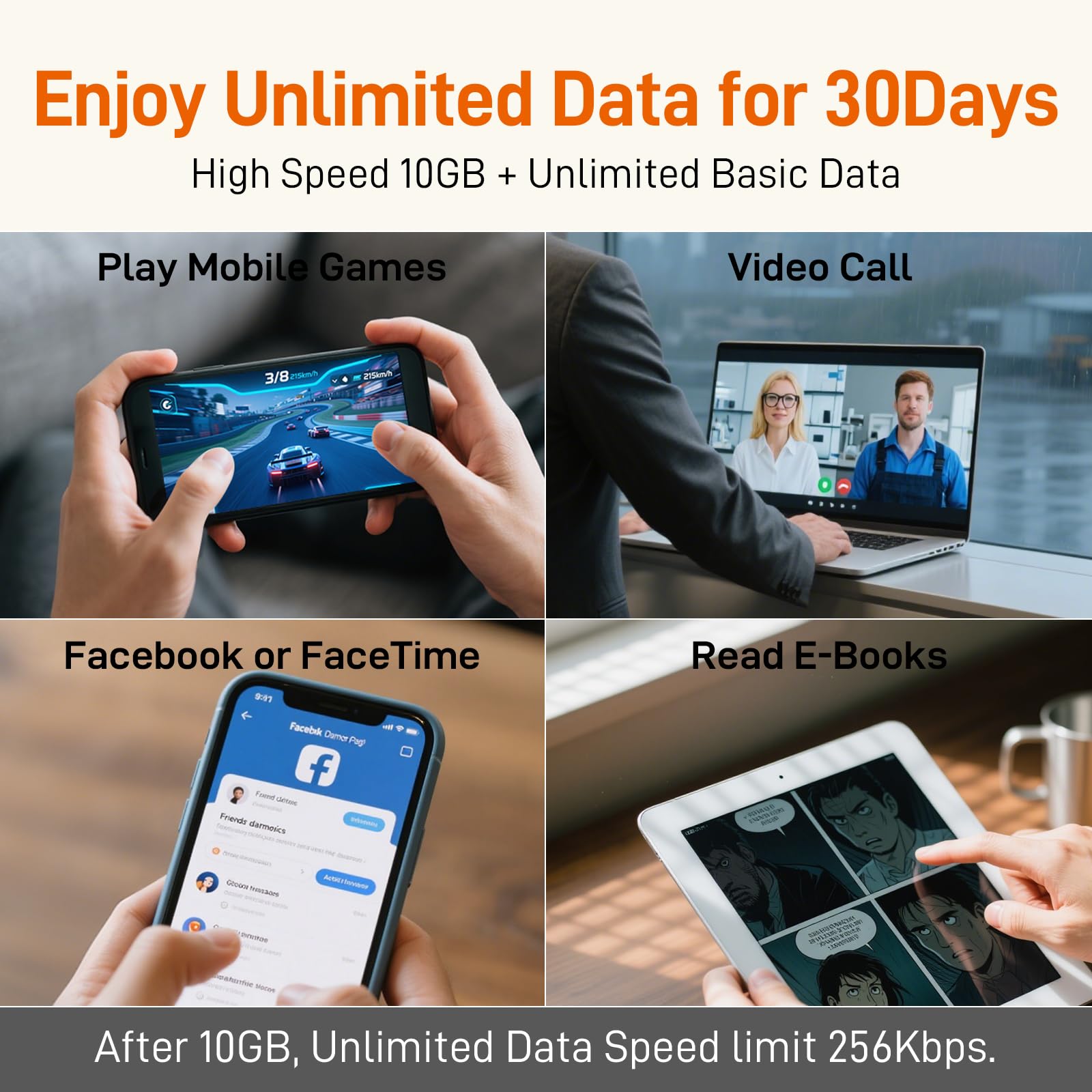 International Unlimited Data SIM Card 30 Days, 5G 4G LTE High Speed 10GB Data (After 256Kbps) for 51 Countries USA, UK, Europe, Asia, Oceania, for Unlocked WiFi Mobile Hotspot/Phones, No Contract