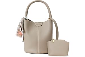 VMEECARL Mini Bucket Bags for Women, Vegan Leather Small Crossbody Purse with Removable Straps Trendy Top Handle Shoulder Straps