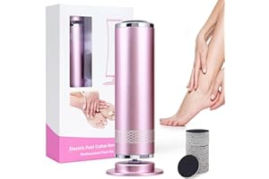 TOHECU Electric Foot Callus Remover, Upgrade Electric Foot File Callus Remover for Feet, Adjustable Speed Foot File with 60 Pcs Sandpaper Discs, Foot Scrubber for Cracked, or Tough Skin and Calluses, Pink