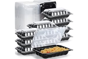 YANGRUI Clamshell Take Out Containers, Anti-Fog Leak Proof Shrink Wrap 30 Pack 9 x 6 Inch 27 oz Meal Prep Container BPA Free PP Material Microwave Freezer Safe Hinged To Go Containers