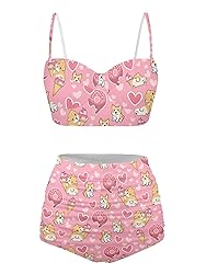 Howilath Women's String Bikini Swimsuit Cute Corgi