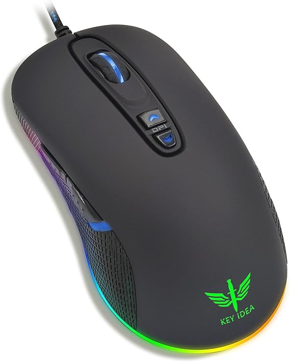 Gaming Mouse, mouse metallico 4000 dpi e 1000 Hz polling rate LED RGB