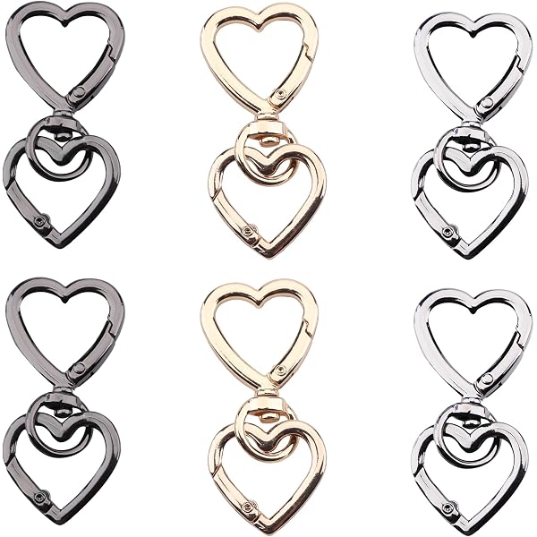 PH PandaHall 16pcs 4 Colors Spring Key Rings, 21x14x4mm Oval Clasp Spring Claps Connector Spring Snap Clip Connector Carabiner Keychain For DIY Keychains Bag Purse Handbag DIY Accessory